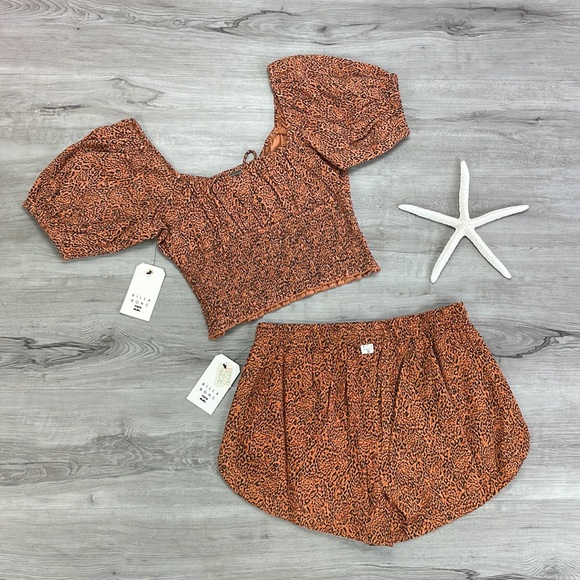 🔆BILLABONG🔆 SWEET SUNSET ROAD TRIPPIN PRINT TOP AND SHORTS SET - Picture 16 of 17